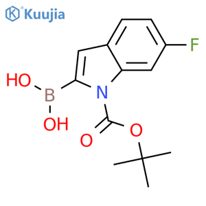 (1-(Tert-Butoxycarbonyl)-6-fluoro-1H-indol-2-yl)boronic acid structure