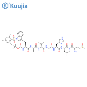 Butanamide, N-[(1,1-dimethylethoxy)carbonyl]-1-[(2,4,6-trimethylphenyl)sulfonyl]-L-tryptophyl-L-alanyl-L-valylglycyl-L-histidyl-L-leucyl-4-(methylsulfinyl)-L-2-amino- (9CI) structure