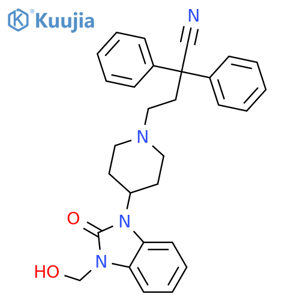 1-Piperidinebutanenitrile,4-[2,3-dihydro-3-(hydroxymethyl)-2-oxo-1H-benzimidazol-1-yl]-a,a-diphenyl- structure