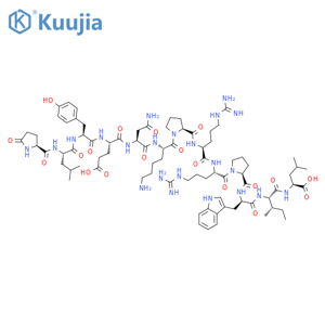 L-Isoleucine,5-oxo-L-prolyl-L-leucyl-L-tyrosyl-L-a-glutamyl-L-asparaginyl-L-lysyl-L-prolyl-L-arginyl-L-arginyl-L-prolyl-D-tryptophyl-L-isoleucyl-(9CI) structure