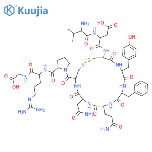 Vasopressin,N-(N-L-valyl-L-a-aspartyl)-8-L-arginine-9-glycine-(9CI) structure