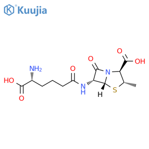 4-Thia-1-azabicyclo[3.2.0]heptane-2-carboxylicacid, 6-[[(5R)-5-amino-5-carboxy-1-oxopentyl]amino]-3-methyl-7-oxo-,(2S,3S,5R,6R)- structure