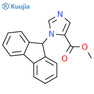 1H-Imidazole-5-carboxylicacid, 1-(9H-fluoren-9-yl)-, methyl ester structure