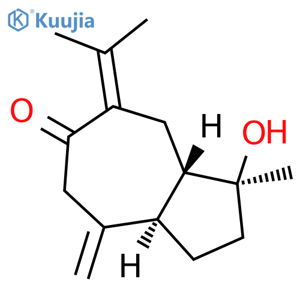 6(1H)-Azulenone,octahydro-1-hydroxy-1-methyl-4-methylene-7-(1-methylethylidene)-, (1S,3aR,8aS)- structure