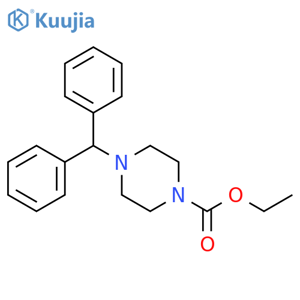 1-Piperazinecarboxylic acid, 4-(diphenylmethyl)-, ethyl ester structure