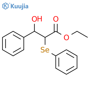 Ethyl β-hydroxy-α-(phenylseleno)benzenepropanoate structure