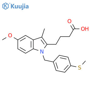 1H-Indole-2-butanoic acid,5-methoxy-3-methyl-1-[[4-(methylthio)phenyl]methyl]- structure