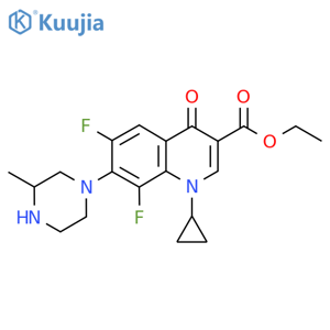 Ethyl 1-cyclopropyl-6,8-difluoro-7-(3-methylpiperazin-1-yl)-4-oxo-1,4-dihydroquinoline-3-carboxylate structure