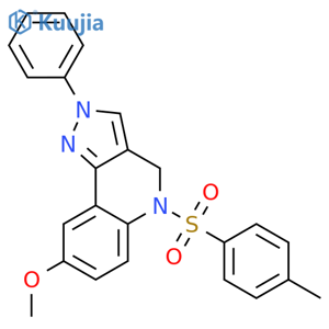 2H-Pyrazolo[4,3-c]quinoline,4,5-dihydro-8-methoxy-5-[(4-methylphenyl)sulfonyl]-2-phenyl- structure