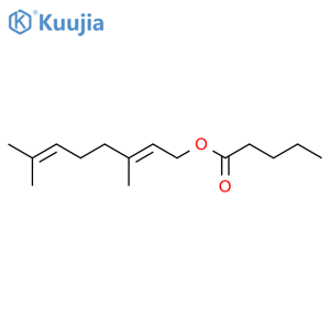 Pentanoic acid,(2E)-3,7-dimethyl-2,6-octadien-1-yl ester structure