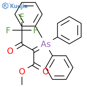 Butanoic acid, 4,4,4-trifluoro-3-oxo-2-(triphenylarsoranylidene)-, methyl ester structure