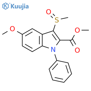 1H-Indole-2-carboxylic acid, 5-methoxy-3-(methylsulfinyl)-1-phenyl-,methyl ester structure