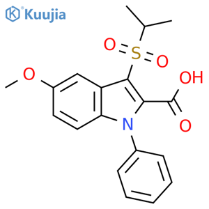 1H-Indole-2-carboxylic acid,5-methoxy-3-[(1-methylethyl)sulfonyl]-1-phenyl- structure