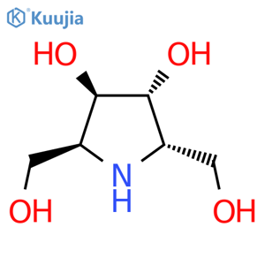 (2S,5S)-Bishydroxymethyl-(3R,4R)-bishydroxypyrrolidine structure