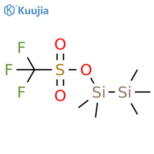 Methanesulfonic acid, trifluoro-, pentamethyldisilanyl ester structure