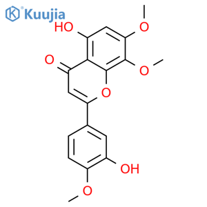 5-hydroxy-2-(3-hydroxy-4-methoxy-phenyl)-7,8-dimethoxy-chromen-4-one structure