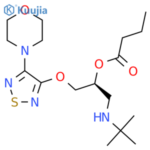 Butanoic acid,1-[[(1,1-dimethylethyl)amino]methyl]-2-[[4-(4-morpholinyl)-1,2,5-thiadiazol-3-yl]oxy]ethylester, (S)- (9CI) structure