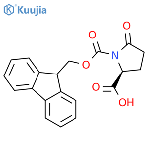 1,2-Pyrrolidinedicarboxylicacid, 5-oxo-, 1-(9H-fluoren-9-ylmethyl) ester, (2S)- structure