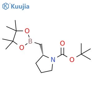 1-Pyrrolidinecarboxylic acid, 2-[(4,4,5,5-tetramethyl-1,3,2-dioxaborolan-2-yl)methyl]-, 1,1-dimethylethyl ester, (2S)- structure