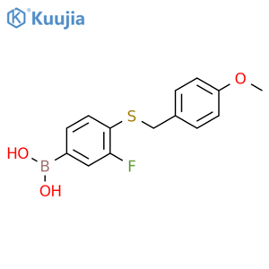 3-Fluoro-4-(4-methoxybenzylthio)phenylboronic acid structure