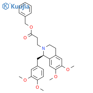 2(1H)-Isoquinolinepropanoic acid, 1-[(3,4-dimethoxyphenyl) methyl]-3,4-dihydro-6,7- dimethoxy-, phenylmethyl ester, (1R)- structure