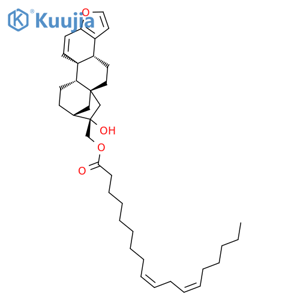 9-Octadecenoic acid(9Z)-,[(3bS,5aS,7R,8S,10aR,10bS)-3b,4,5,6,7,8,9,10,10a,10b-decahydro-7-hydroxy-10b-methyl-5a,8-methano-5aH-cyclohepta[5,6]naphtho[2,1-b]furan-7-yl]methylester (9CI) structure