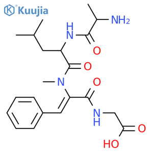 Glycine,N-[N-(N-L-alanyl-L-leucyl)-(Z)-a,b-didehydro-N-methylphenylalanyl]-(9CI) structure