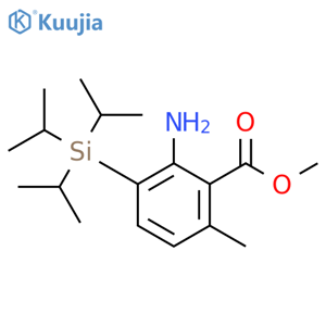 Benzoic acid, 2-amino-6-methyl-3-[tris(1-methylethyl)silyl]-, methyl ester structure