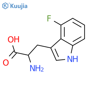 (R)-2-Amino-3-(4-fluoro-1H-indol-3-yl)propanoic acid structure