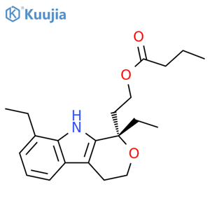 Butanoic acid, 2-[(1S)-1,8-diethyl-1,3,4,9-tetrahydropyrano[3,4-b]indol-1-yl]ethyl ester structure