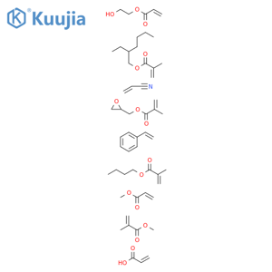 2-Propenoic acid, 2-methyl-, butyl ester, polymer with ethenylbenzene, 2-ethylhexyl 2-methyl-2-propenoate, 2-hydroxyethyl 2-propenoate, methyl 2-methyl-2-propenoate, methyl 2-propenoate, oxiranylmethyl 2-methyl-2-propenoate, 2-propenenitrile and 2-propeno structure