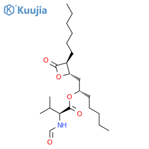 L-Valine, N-formyl-,(1S)-1-[[(2S,3S)-3-hexyl-4-oxo-2-oxetanyl]methyl]hexyl ester structure