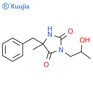 2,4-Imidazolidinedione, 3-(2-hydroxypropyl)-5-methyl-5-(phenylmethyl)- structure