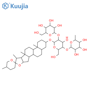 b-D-Glucopyranoside, (3b,5b,25S)-spirostan-3-yl O-6-deoxy-a-L-mannopyranosyl-(1&reg;4)-O-[b-D-glucopyranosyl-(1&reg;2)]- structure