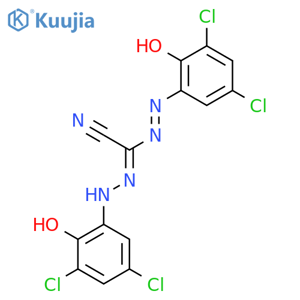 N',2-Bis(3,5-dichloro-2-hydroxyphenyl)diazenecarbohydrazonoyl cyanide structure