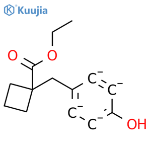 ethyl 1-(4-hydroxybenzyl)cyclobutane-1-carboxylate structure