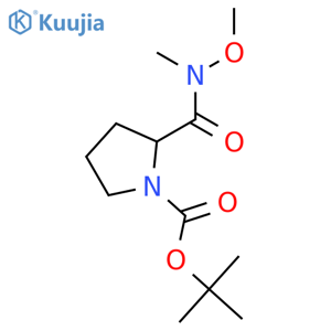 tert-butyl (2S)-2-methoxy(methyl)carbamoylpyrrolidine-1-carboxylate structure