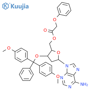 Adenosine,3'-O-[bis(4-methoxyphenyl)phenylmethyl]-2'-deoxy-, 5'-(phenoxyacetate) (9CI) structure