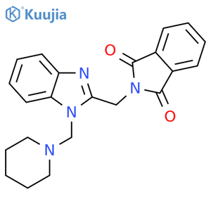 1H-Isoindole-1,3(2H)-dione,2-[[1-(1-piperidinylmethyl)-1H-benzimidazol-2-yl]methyl]- structure