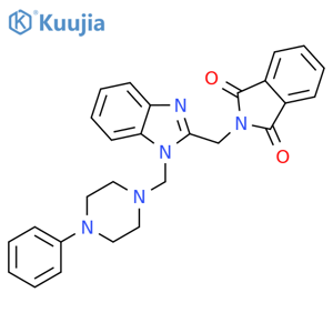 1H-Isoindole-1,3(2H)-dione,2-[[1-[(4-phenyl-1-piperazinyl)methyl]-1H-benzimidazol-2-yl]methyl]- structure