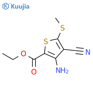 Ethyl 3-amino-4-cyano-5-(methylthio)thiophene-2-carboxylate structure