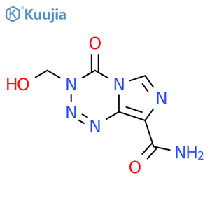 Imidazo[5,1-d]-1,2,3,5-tetrazine-8-carboxamide, 3,4-dihydro-3-(hydroxymethyl)-4-oxo- structure