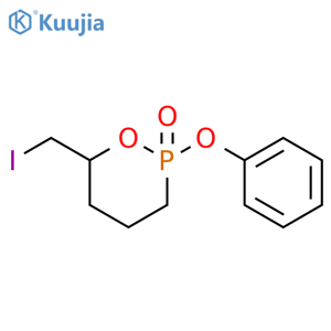 1,2-Oxaphosphorinane,6-(iodomethyl)-2-phenoxy-, 2-oxide, (2R,6S)-rel- structure