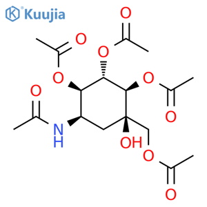 D-epi-Inositol, 4-(acetylamino)-2-C-[(acetyloxy)methyl]-3,4-dideoxy-, 1,5,6-triacetate structure