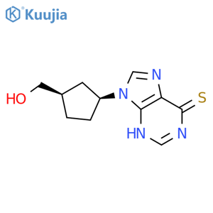 6H-Purine-6-thione,1,9-dihydro-9-[(1R,3S)-3-(hydroxymethyl)cyclopentyl]-, rel- structure