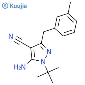 5-Amino-1-tert-butyl-3-(3-methylbenzyl)-4-cyanopyrazole structure