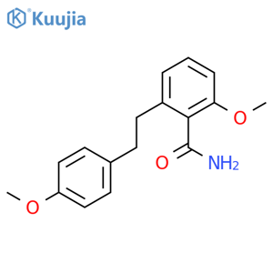 2-methoxy-6-[2-(4-methoxyphenyl)ethyl]benzamide structure