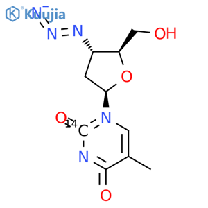 Thymidine-2-14C,3'-azido-3'-deoxy- (9CI) structure