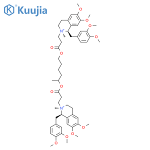 Isoquinolinium, 2,2'-[(1-methyl-1,5-pentanediyl)bis[oxy(3-oxo-3,1-propanediyl)]]bis[1-[(3,4-dimethoxyphenyl)methyl]-1,2,3,4-tetrahydro-6,7-dimethoxy-2- methyl-, (1R,1'R,2R,2'R)- structure