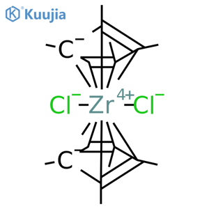 Zirconium,dichlorobis[(1,2,3,4,5-h)-1,2,3,4-tetramethyl-2,4-cyclopentadien-1-yl]- structure